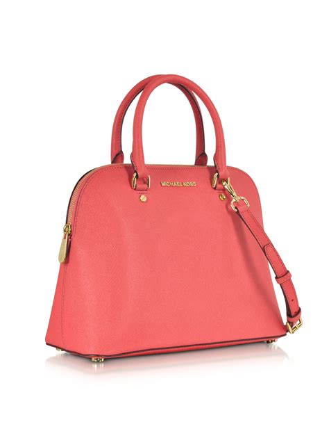 michael kors cindy leather dome satchel|MICHAEL Michael Kors Cindy Large Leather Dome Satchel.